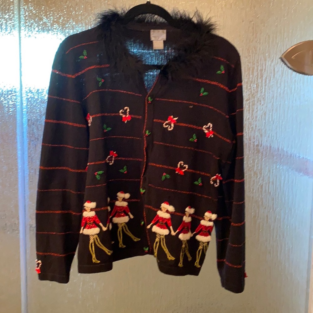 Faux Fur Rockettes Holiday Sweater
